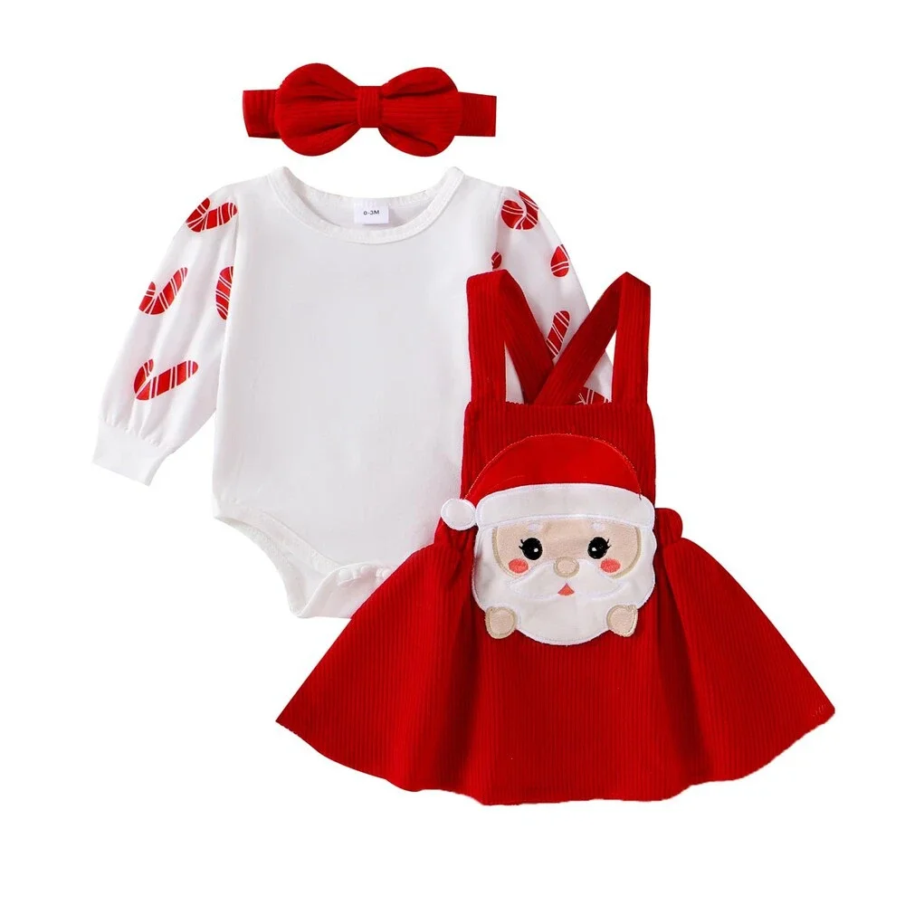 YINGISFITM Baby Red Thanksgiving Halloween Christmas Girl Outfit Bubble 6-9M